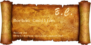 Borbás Cecílián névjegykártya
