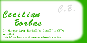 cecilian borbas business card